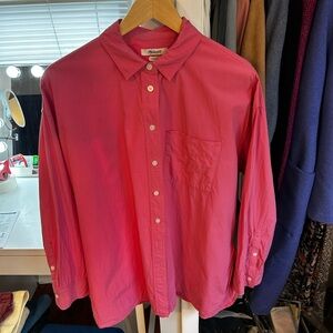 Madewell 100% Cotton Poplin Pink Shirt in Medium